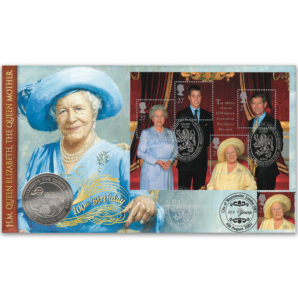 2000 Queen Mother's 100th Coin Cover