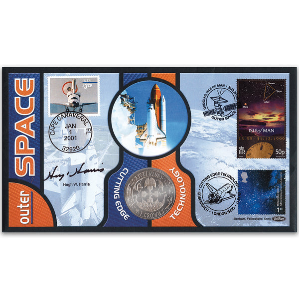 2001 Outer Space Coin Cover - Signed by Hugh W. Harris