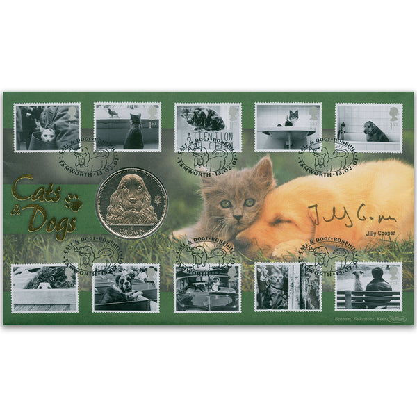 2001 Cats & Dogs Coin Cover - Signed by Jilly Cooper