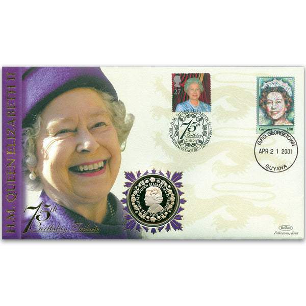 2001 HM Queen's 75th Birthday Coin Cover