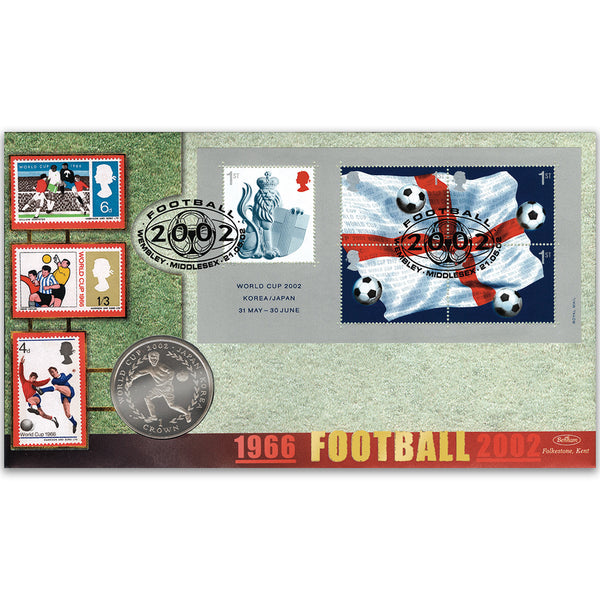 2002 World Cup M/S Coin Cover - Wembley - Isle of Man Crown