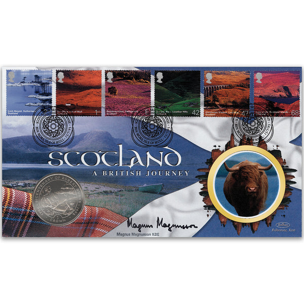 2003 Scotland Coin Cover - Signed by Magnus Magnusson KBE
