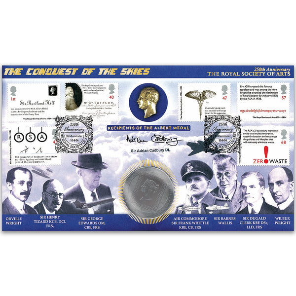 2004 Royal Society of the Arts 250th Coin Cover - Signed by Sir Adrian Cadbury DL