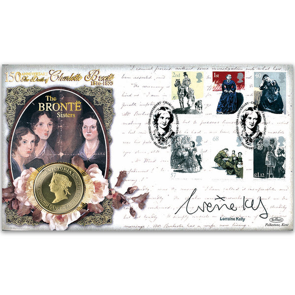 2005 Charlotte Brontë 150th Stamps Coin Cover - Signed by Lorraine Kelly