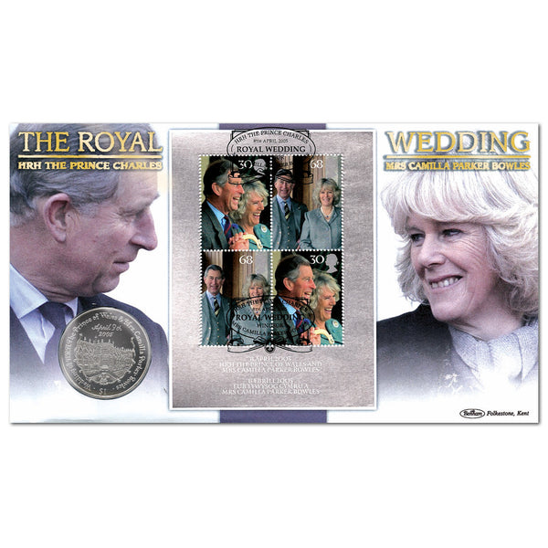 2005 Royal Wedding M/S Coin Cover - Royal Wedding Crown