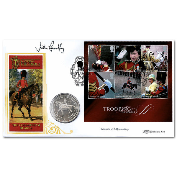 2005 Trooping the Colour M/S Coin Cover - Signed by Colonel Bourne-May