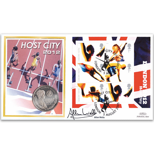 2005 London 2012 Coin Cover - Signed Allan Wells