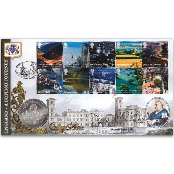 2006 British Journey: England - Osbourne House Coin Cover - Signed by Prunella Scales