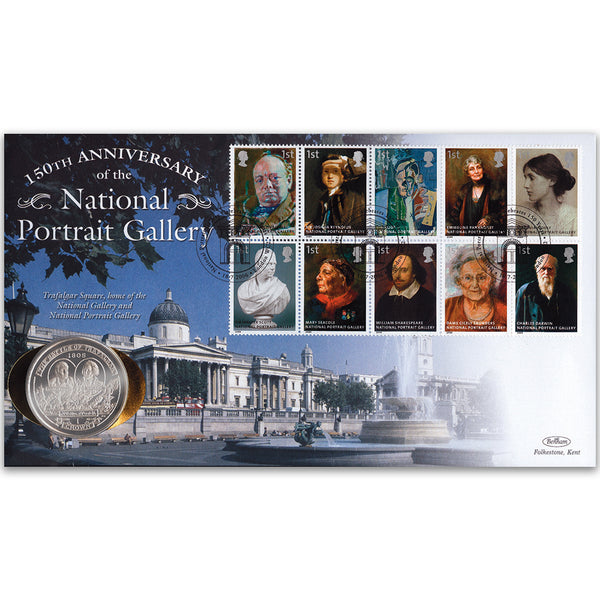 2006 National Portrait Gallery Coin Cover - Trafalgar 200th IoM Coin