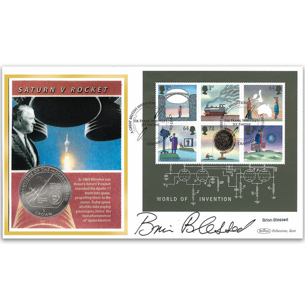 2007 World of Invention M/S Coin Cover - Signed Brian Blessed