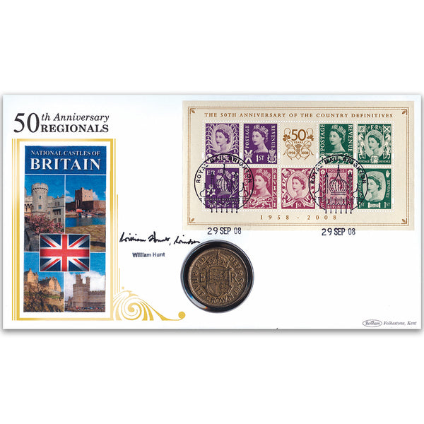 2008 Country Definitives M/S Coin Cover - Signed by William Hunt