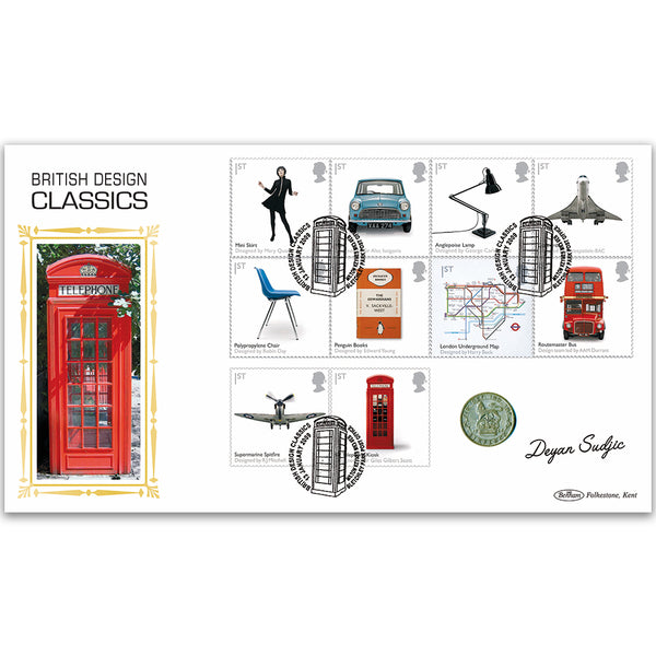 2009 British Design Classics Stamps Coin Cover - Signed by Deyan Sudjic