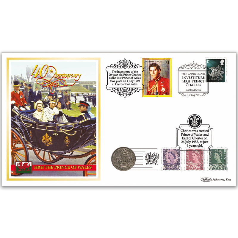 2009 Prince Charles Investiture 40th Coin Cover
