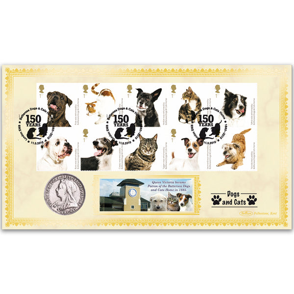 2010 Battersea Dogs & Cats Home Stamps Coin Cover