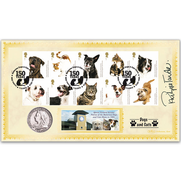 2010 Battersea Dogs & Cats Home Coin Cover - Signed by Philippa Forrester