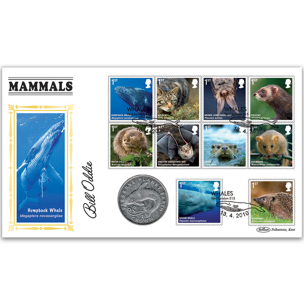 2010 Mammals Stamps Coin Cover - Signed Bill Oddie