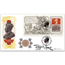 2010 Festival of Stamps M/S Coin Cover - George V Florin - Signed by Rupert Frazer