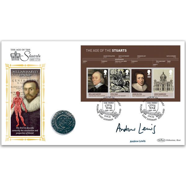 2010 House of Stuarts M/S Coin Cover - Signed Andrew Lewis