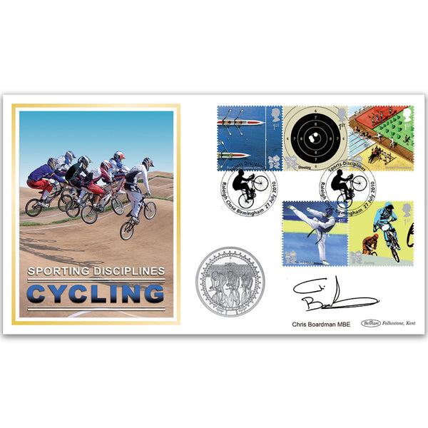 2010 Olympic & Para Games II Stamps Coin - Signed Chris Boardman