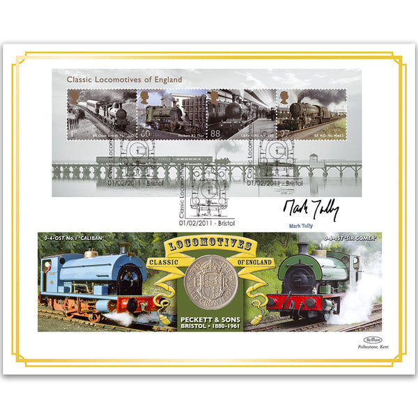 2011 Classic Locomotives of England M/S Coin Cover Signed Mark Tully