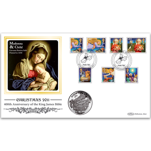 2011 Christmas Coin Cover - Isle of Man 'Birth of Christ' Crown Coin