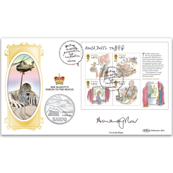 2012 Roald Dahl M/S Coin Cover - Signed by Amanda Root