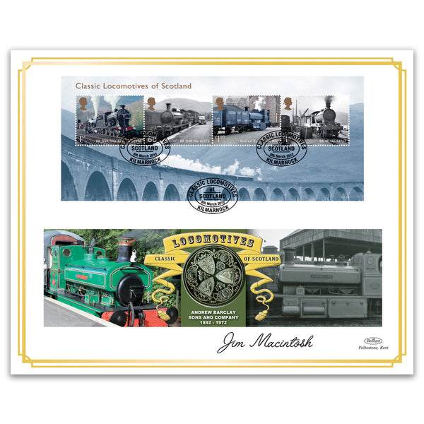 2012 Classic Locomotives of Scotland M/S Coin Cover Signed Jim MacIntosh