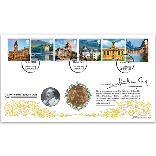 2012 A-Z of UK Landmarks Part 2 Coin Cover 1 Signed Jonathan Coy