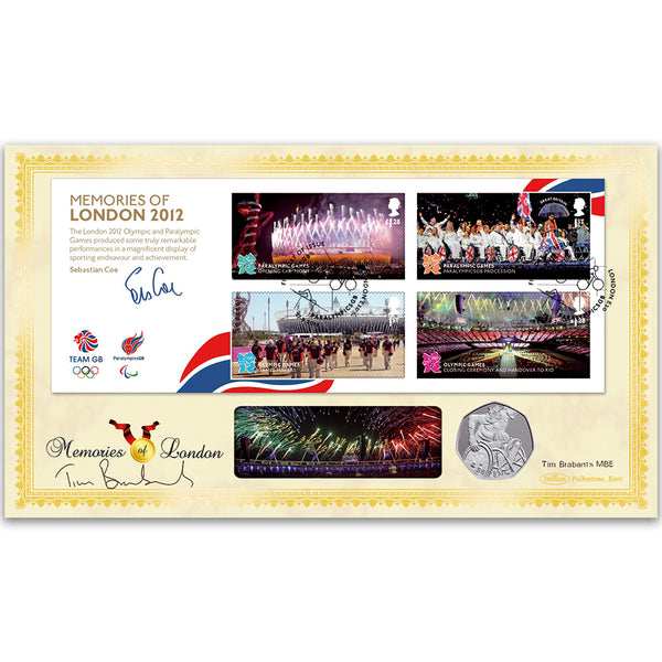 2012 Olympic/Paralympic Memories of London M/S Coin Cover - Signed by Tim Brabants MBE