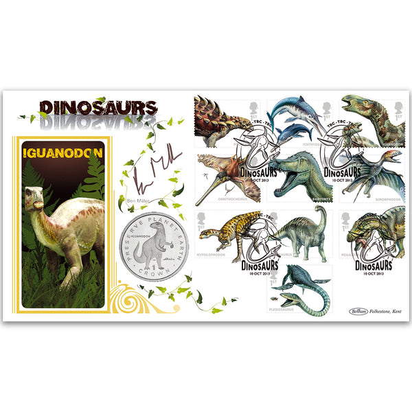 2013 Dinosaurs Stamps Coin Cover - Signed Ben Miller