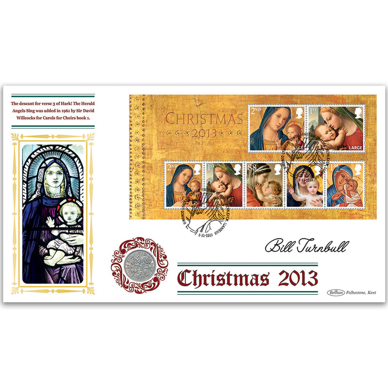 2013 Christmas M/S Coin Cover Signed Bill Turnbull
