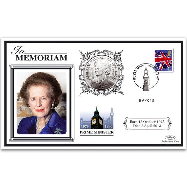 2013 Margaret Thatcher 'In Memoriam' Special Coin Cover - £2 Thatcher Coin
