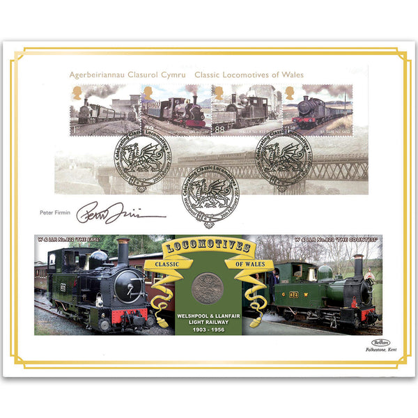 2014 Classic Locomotives of Wales M/S Coin Cover - Signed Peter Firmin