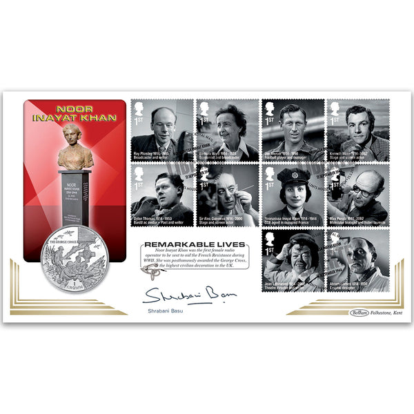 2014 Remarkable Lives Coin Cover - Signed Shrabani Basu