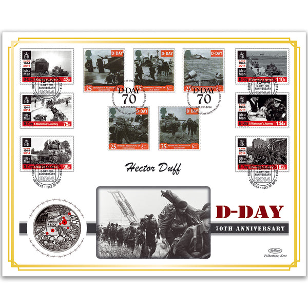 2014 D-Day 70th Anniversary Special Coin Cover - Signed by Hector Duff