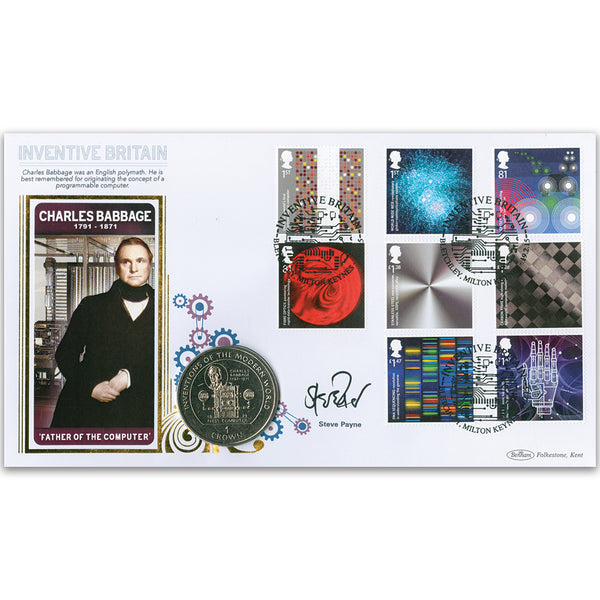 2015 Inventive Britain Stamps Coin Cover - Signed by Steve Payne