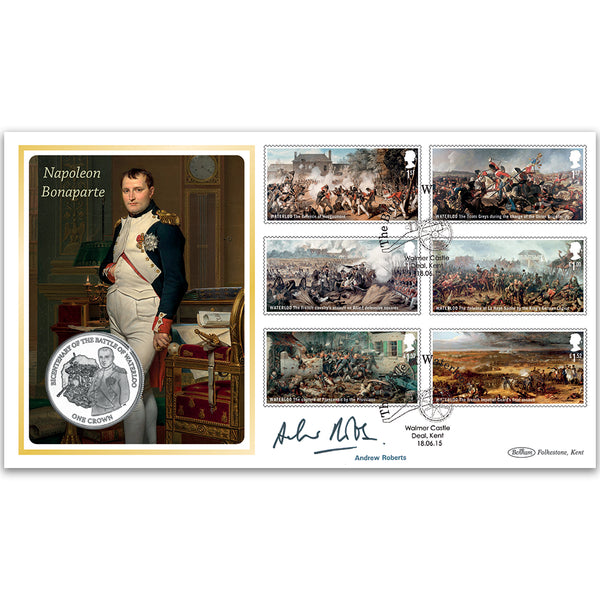 2015 Battle of Waterloo Stamps Coin Cover - Signed by Andrew Roberts