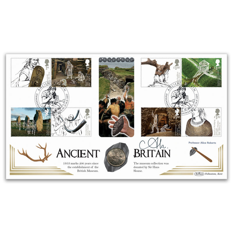 2017 Ancient Britain Coin Cover Signed Professor Alice Roberts