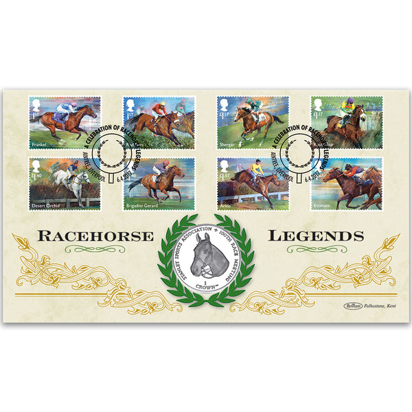 2017 Race Horse Legends Stamps Coin Cover Signed Dame Judi Dench