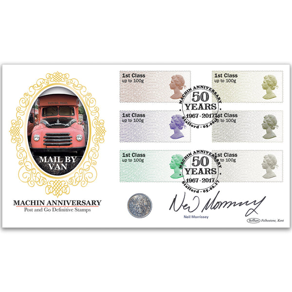 2017 Post & Go Machin Anniversary Coin Signed Neil Morrissey
