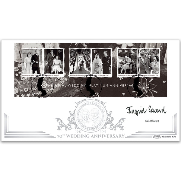 2017 Platinum Wedding M/S Coin Cover - Signed Ingrid Seward