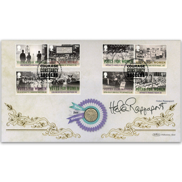 2018 Votes For Women Stamps Coin Cover - Signed Helen Rappaport