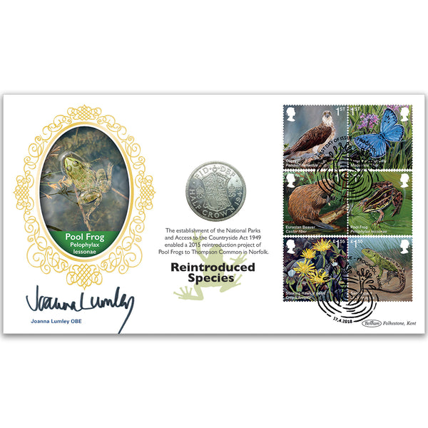 2018 Reintroduced Species Coin Signed Joanna Lumley OBE