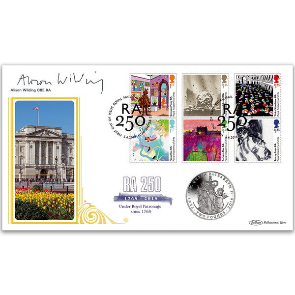 2018 Royal Academy 250th Stamps Coin Cover - Signed Alison Wilding OBE RA