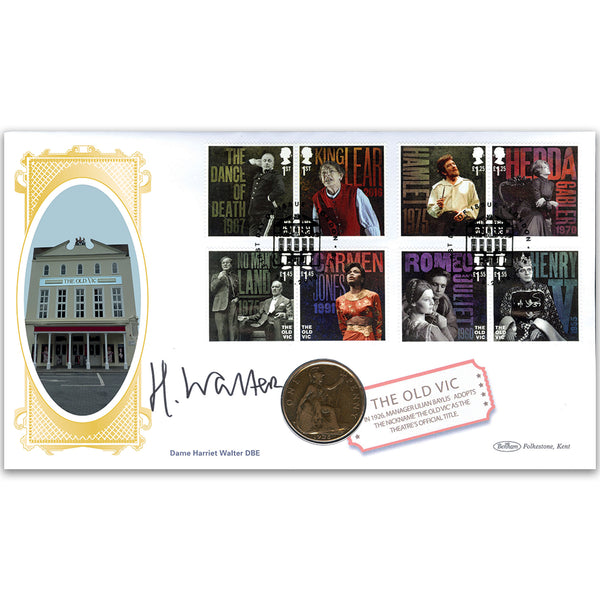 2018 The Old Vic Bicentenary Coin Cover Signed Dame Harriet Walter DBE