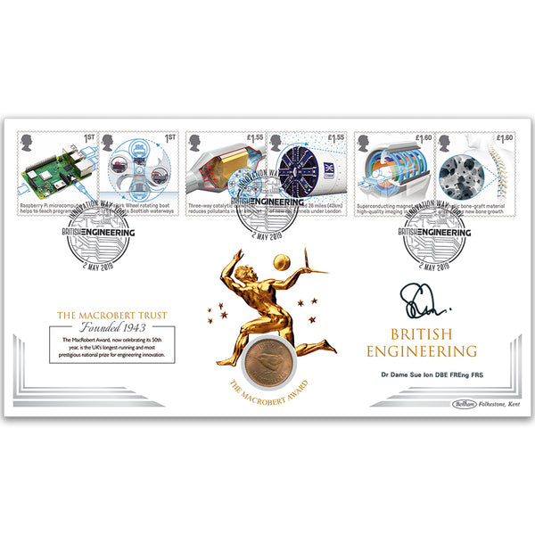 2019 British Engineering Stamps Coin - Signed Dr Dame Sue Ion