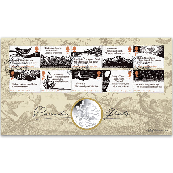 2020 Romantic Poets Stamps Coin Cover