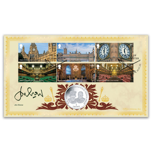 2020 Palace of Westminster Stamps Coin Cover Signed Jon Snow