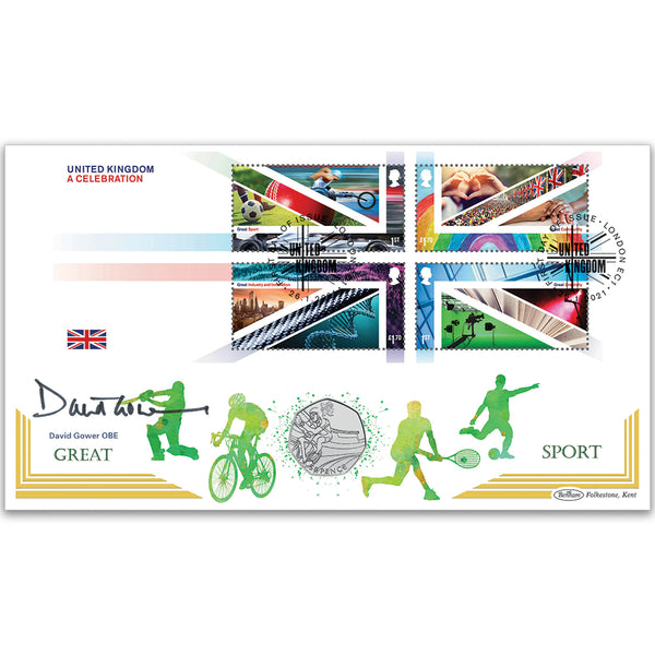 2021 United Kingdom - A Celebration M/S COIN Signed David Gower OBE