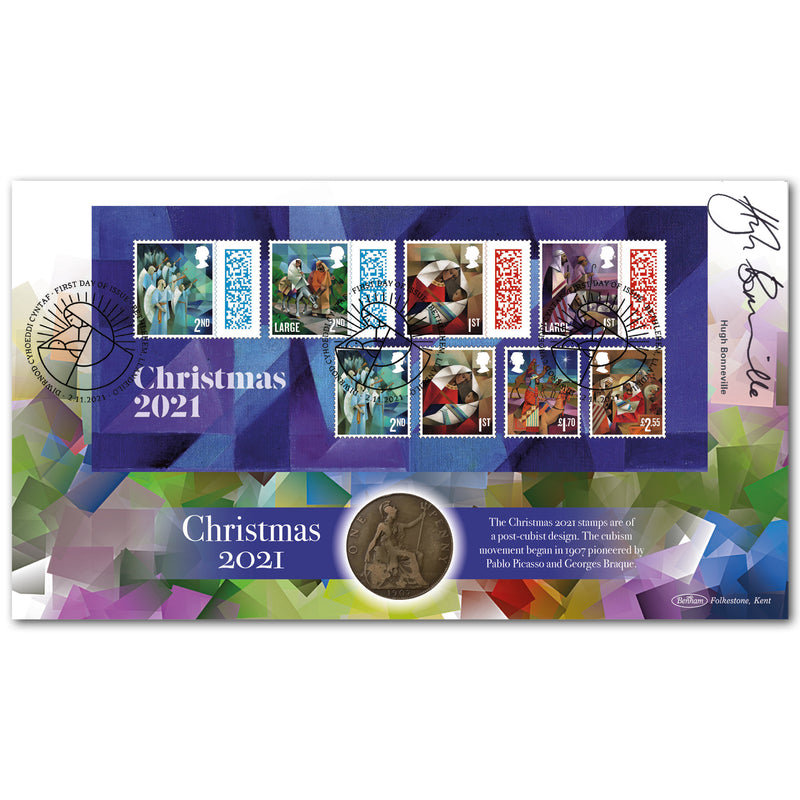 2021 Christmas M/S Coin Signed Hugh Bonneville